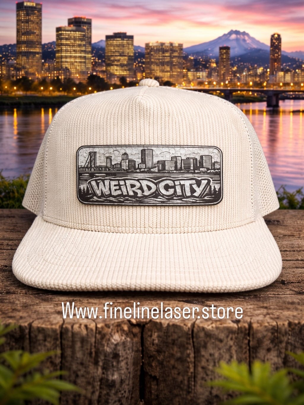 Weird city leather patch hat